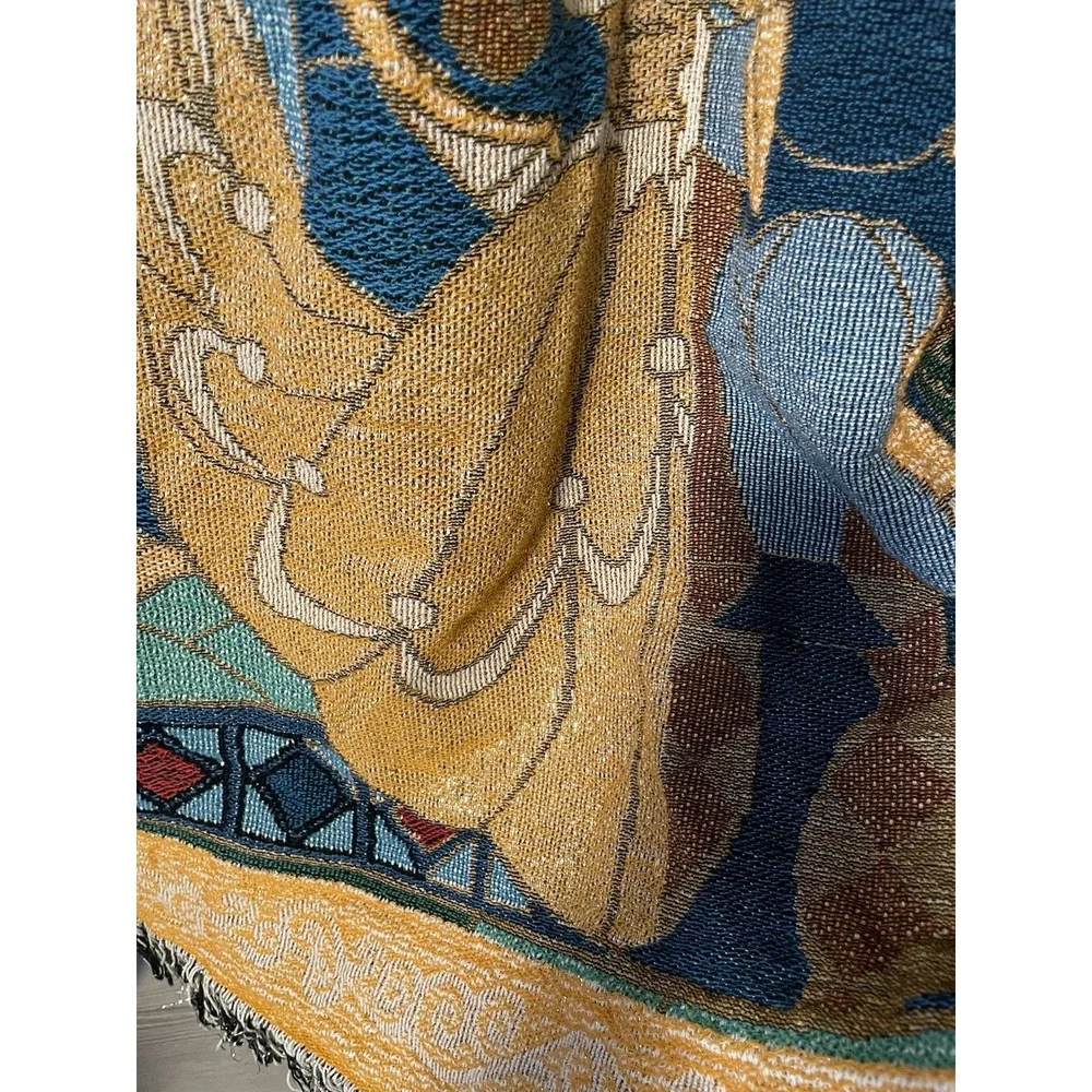 DISNEY PARKS BEAUTY AND THE BEAST TAPESTRY THROW BLANKET 52